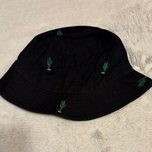 Ardene Black Bucket Hat with Green Embroidered Detail